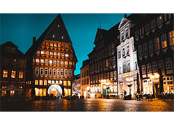 german city at night