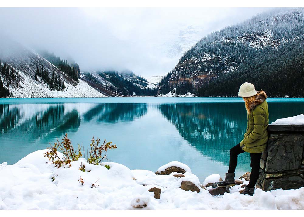 woman in snow